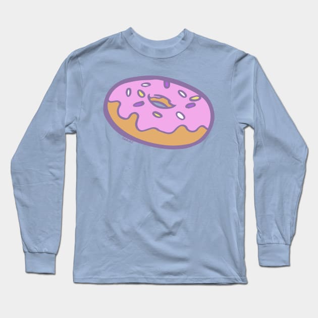 Purple Pastel Doughnut Long Sleeve T-Shirt by Jan Grackle